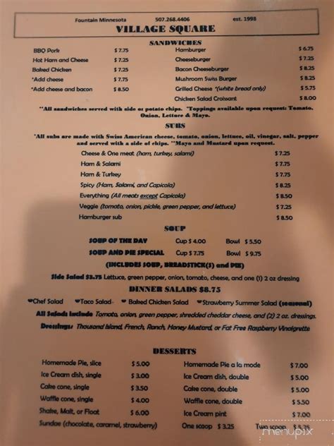 pavilion at the village square menu|Pavilion At the Village Square Menu, Menu for Pavilion At the .